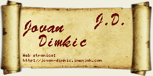 Jovan Dimkić vizit kartica